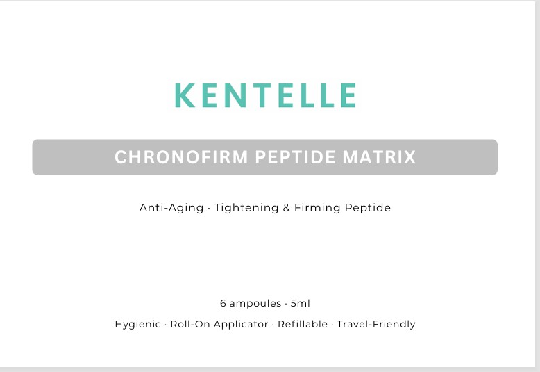Kentelle Chronofirm Peptide Matrix packaging with product details on a white background